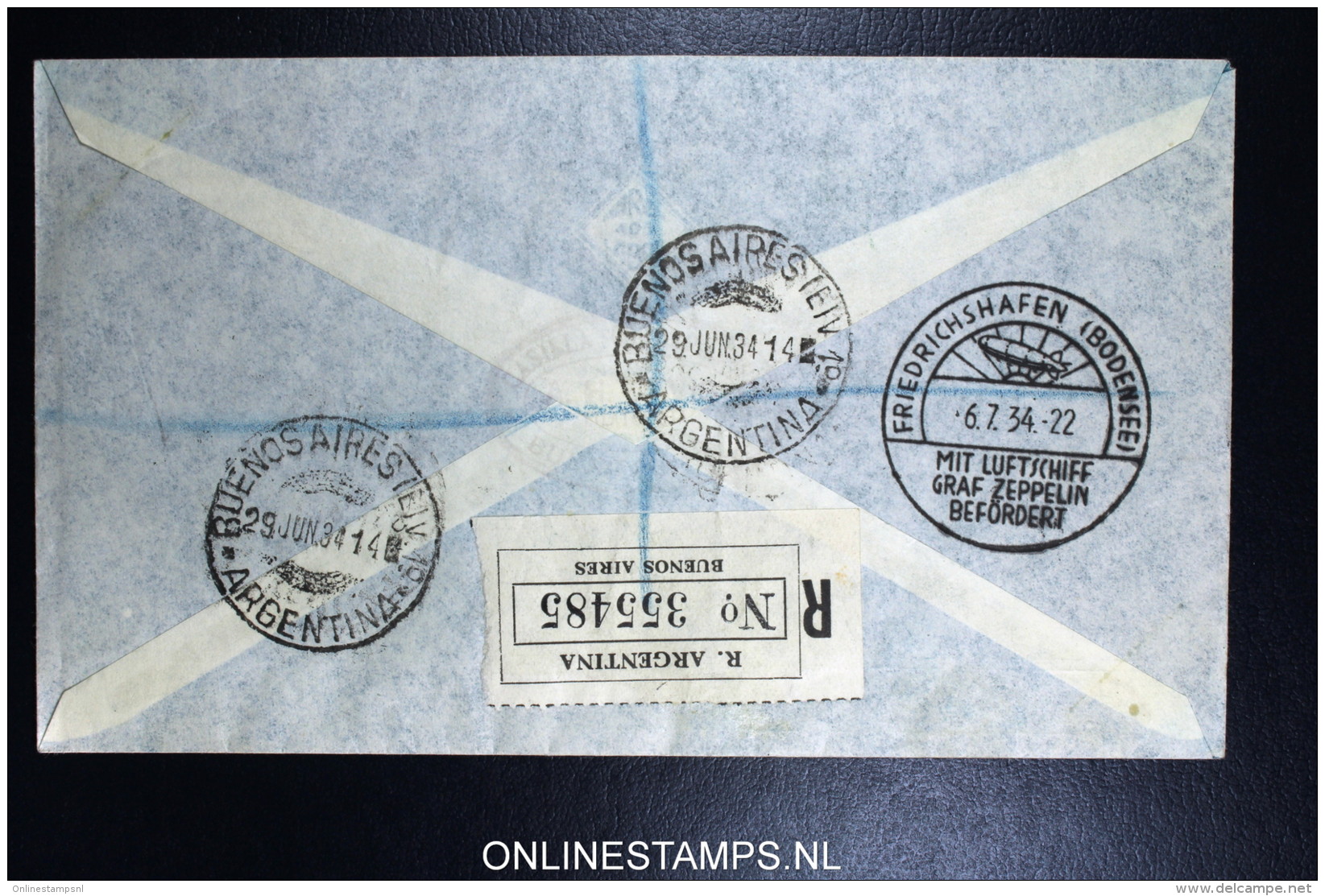Graf Zeppelin 3. Sudamerikafahrt Sieger 256  Registered Cover Buenos Aires To Norwich UK - Luftpost
