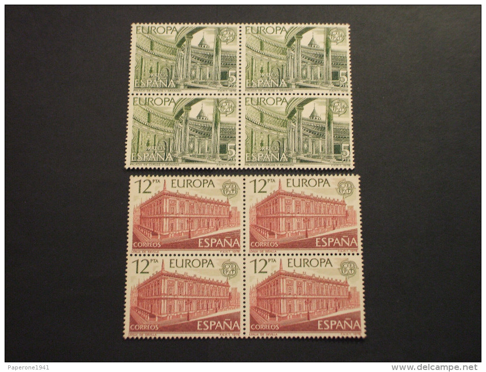 SPAGNA - 1978 EUROPA 2 Valori, In Quartine(blocks Of Four) - NUOVI(++) - Unused Stamps