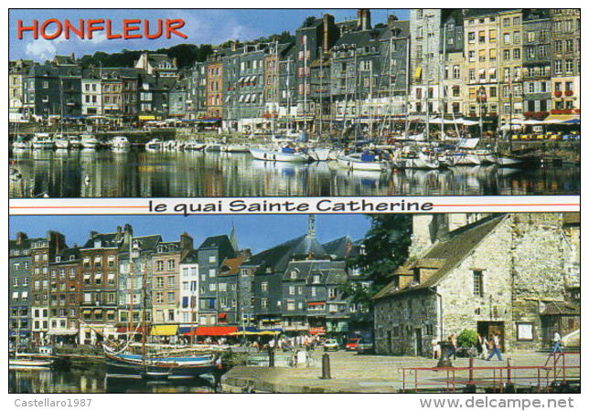 Honfleur - Le Quai Sainte Catherine - Le Vieux Bassin, Les Façades Typique Du Quai Sainte Catherine Et La Lieutenance. - Honfleur