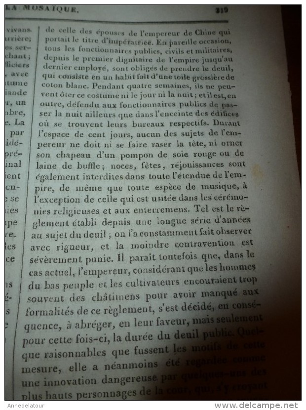 1835 LM : Great-Britain --->Charles 1er (Stuarts); Saint-Denis (texte et gravure);Deuil pour une impératrice de Chine