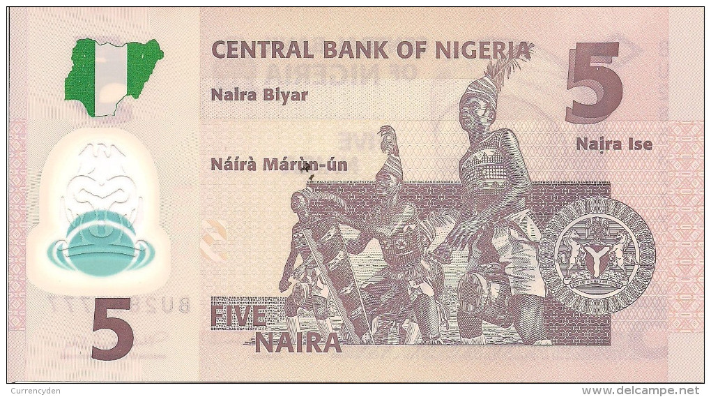 Nigeria P38d, 5-Naira, Prime Minister Balewa Nkpokiti / Dancers, Drums POLYMER - Nigeria