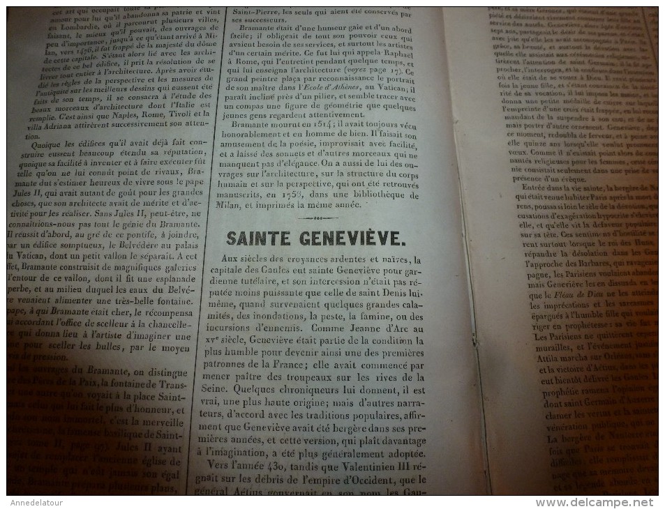 1835 LM : Bramante à Rome (et Grav);Ste-Geneviève;Combustion Humaine Spontanée;Prison Pour Dette En UK;Poisson Thymalle - Autres & Non Classés