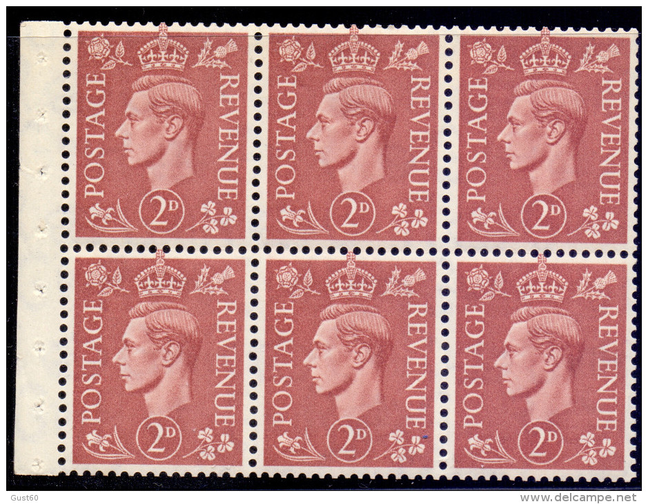 Great Britain 1951 King George VI Pane SG 506d NEW PRICE - Unused Stamps