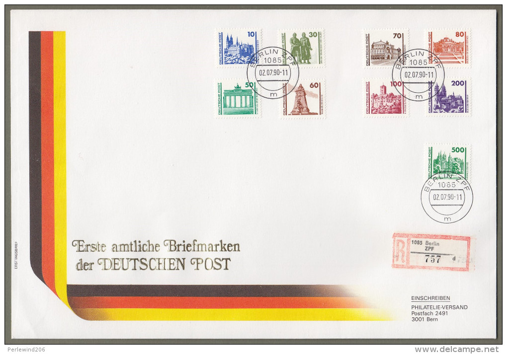 DDR: FDC Mit DDR Mi-Nr. 3344-52 ESST: " Bauwerke Und Denkmäler - Erste Amtliche Ausgabe Deutsche Post" !  X - Briefe U. Dokumente