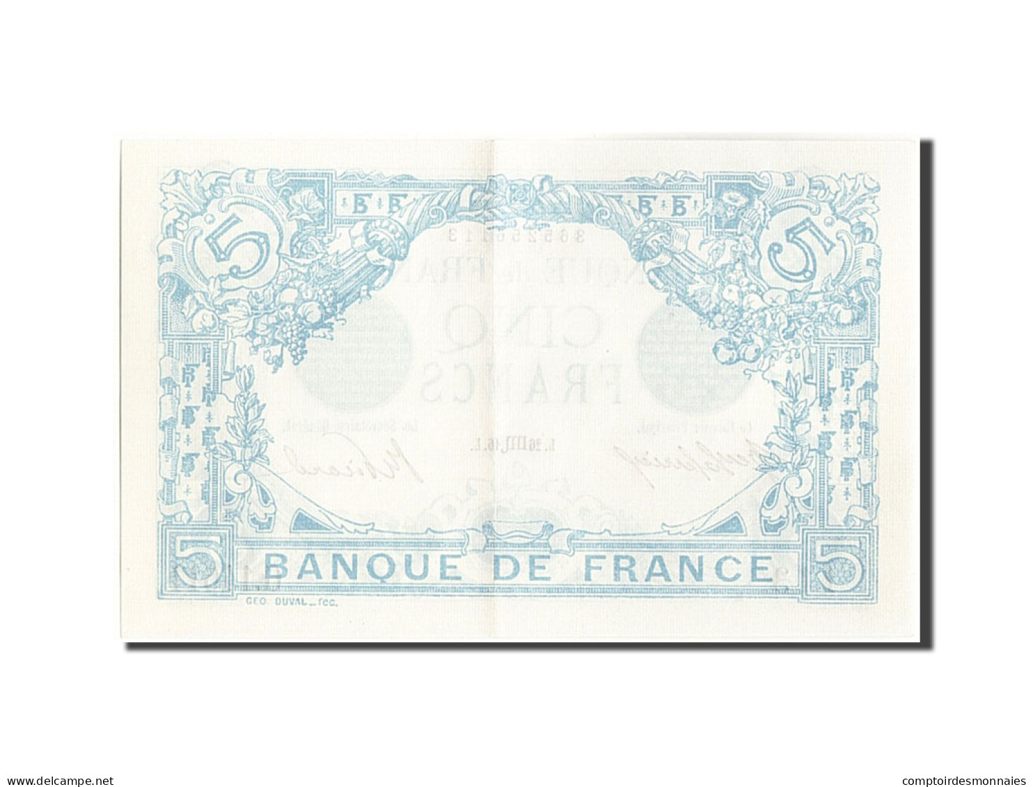 Billet, France, 5 Francs, 5 F 1912-1917 ''Bleu'', 1916, 1916-10-26, SUP+ - 5 F 1912-1917 ''Bleu''