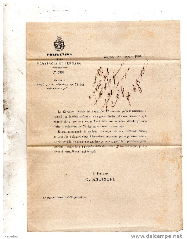 1875   LETTERA CON ANNULLO TREVIGLIO BERGAMO + ROMANO DI LOMBARDIA - Servizi