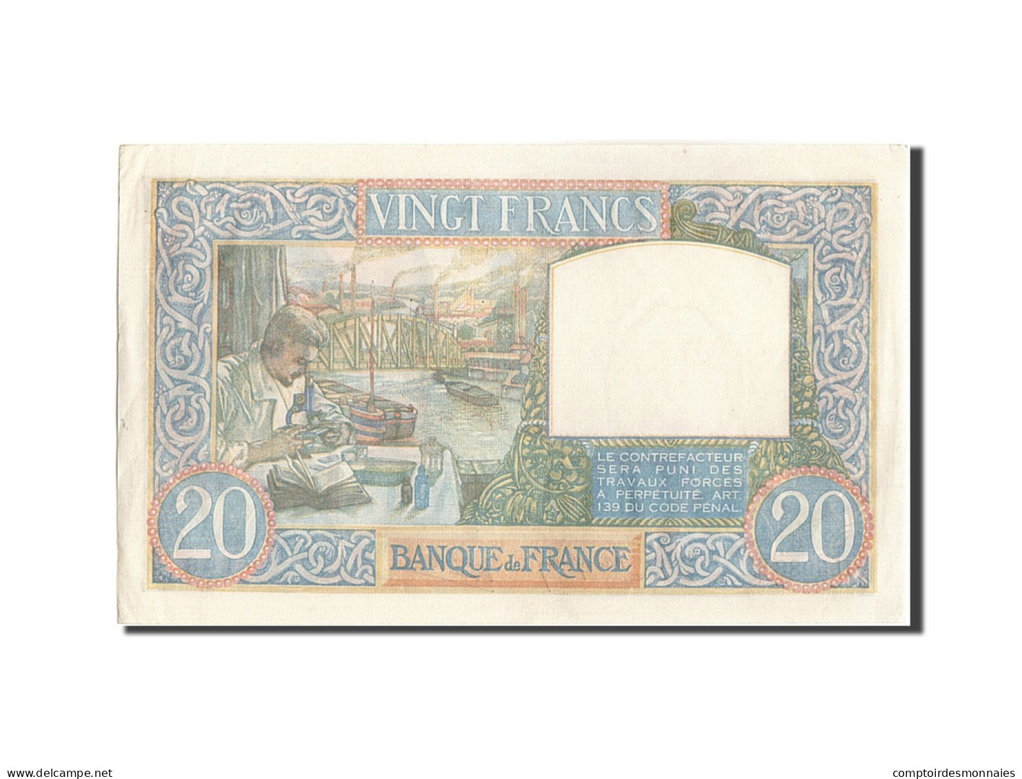 Billet, France, 20 Francs, 20 F 1939-1942 ''Science Et Travail'', 1941 - 20 F 1939-1942 ''Science Et Travail''