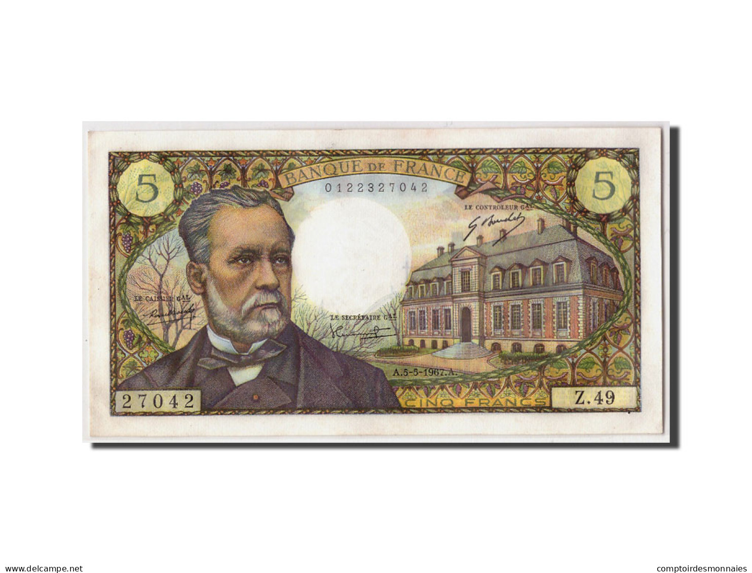 Billet, France, 5 Francs, 5 F 1966-1970 ''Pasteur'', 1967, 1967-05-05, SPL - 5 F 1966-1970 ''Pasteur''