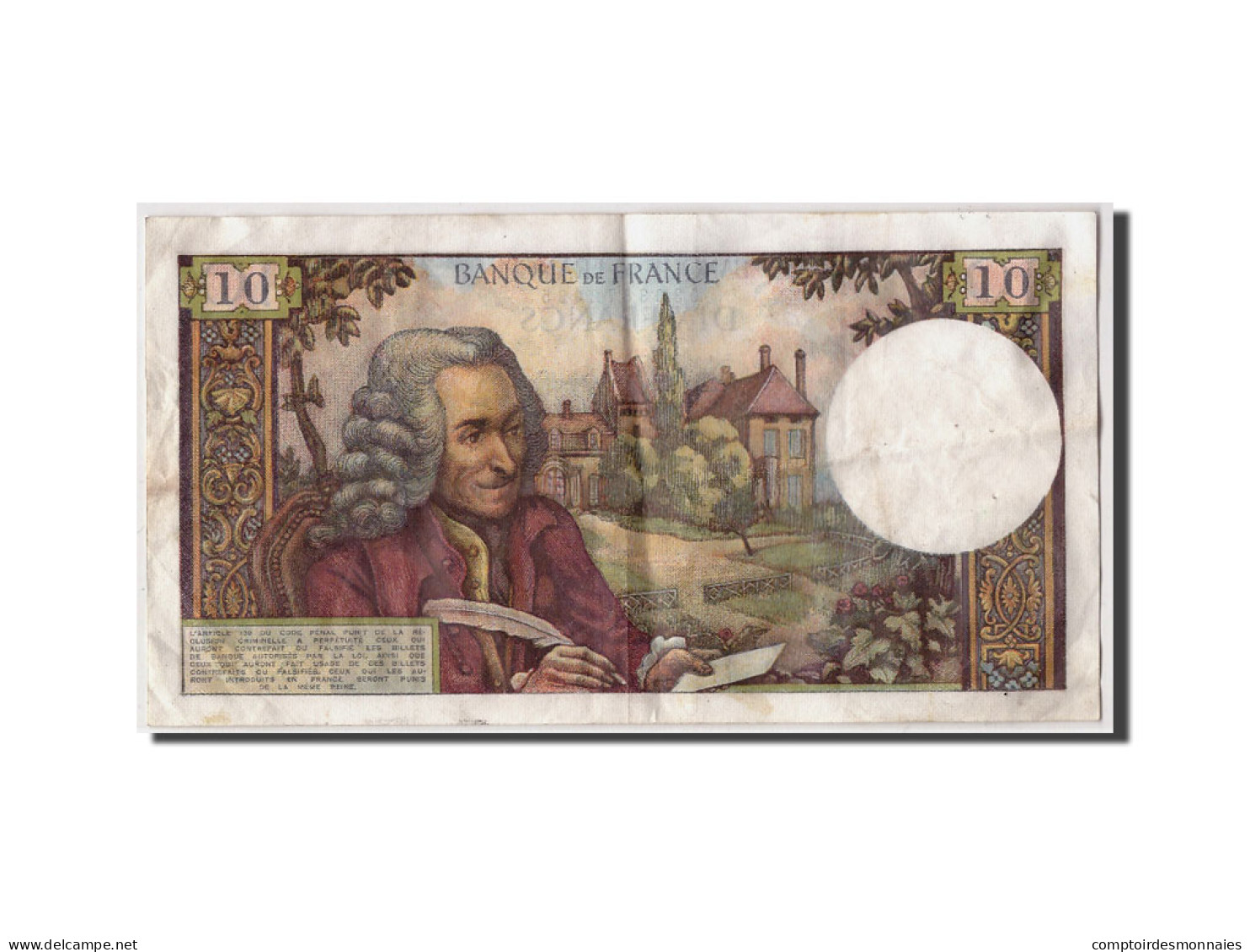 Billet, France, 10 Francs, 10 F 1963-1973 ''Voltaire'', 1965, 1965-08-01, TTB - 10 F 1963-1973 ''Voltaire''