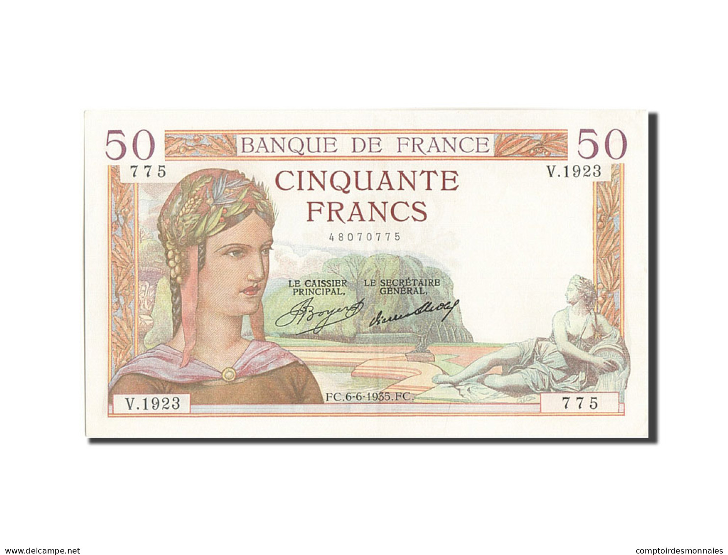 Billet, France, 50 Francs, 50 F 1934-1940 ''Cérès'', 1935, 1935-06-06, SUP+ - 50 F 1934-1940 ''Cérès''