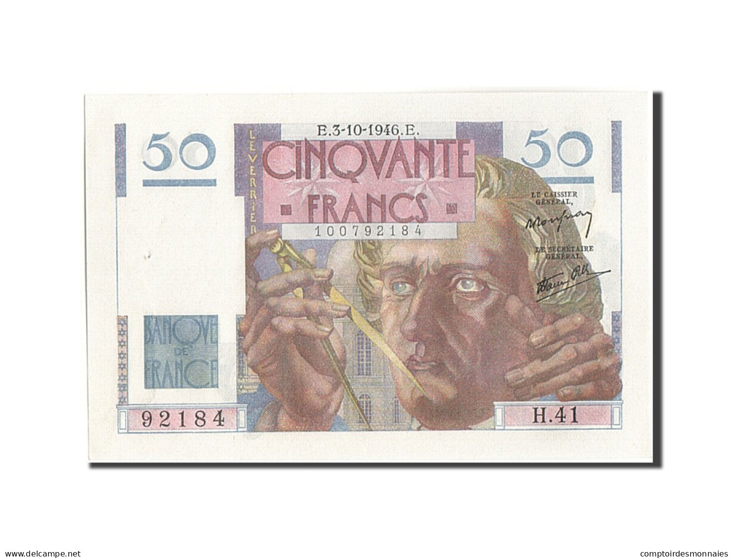 Billet, France, 50 Francs, 50 F 1946-1951 ''Le Verrier'', 1946, 1946-10-03, SPL - 50 F 1946-1951 ''Le Verrier''