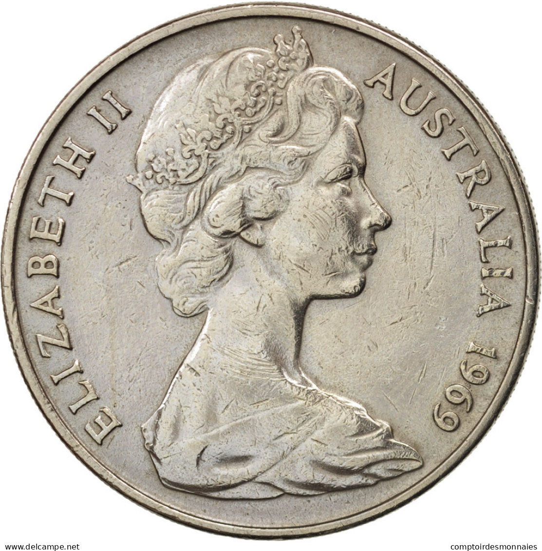 Monnaie, Australie, Elizabeth II, 20 Cents, 1969, TTB, Copper-nickel, KM:66 - 20 Cents