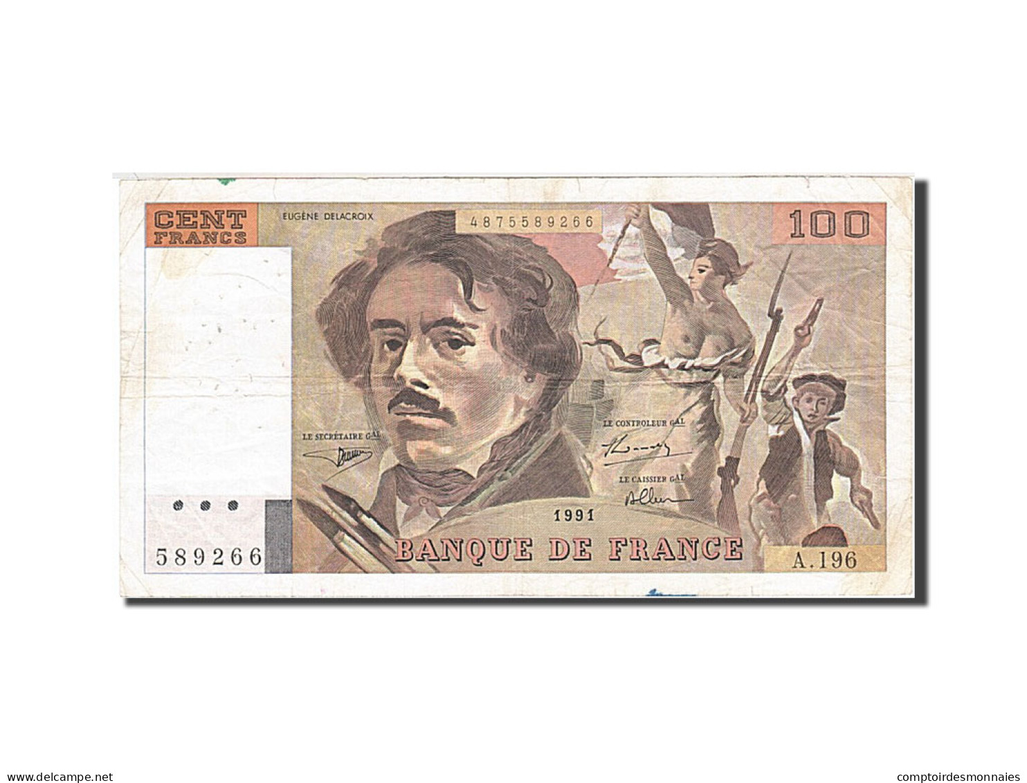 Billet, France, 100 Francs, 1978, 1991, TB, Fayette:69.4b, KM:154e - 100 F 1978-1995 ''Delacroix''