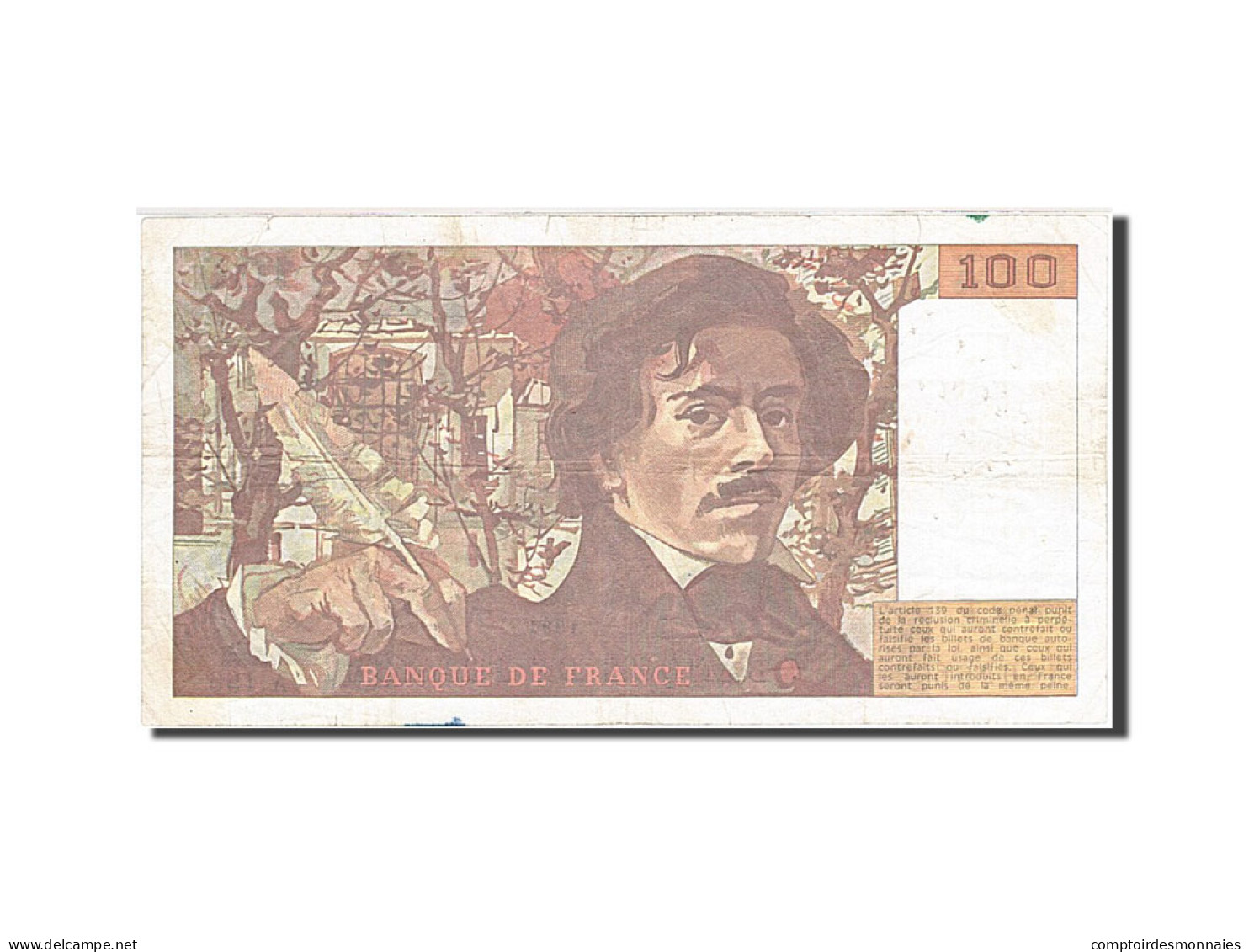 Billet, France, 100 Francs, 1978, 1991, TB, Fayette:69.4b, KM:154e - 100 F 1978-1995 ''Delacroix''