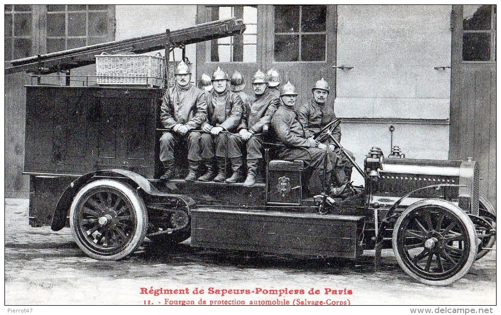 PARIS:    Régimen Des Sapeurs Pompiers D PARISLe Forgon De Protection Automobile( Salvage-Corps),en 1908,tbon étatr - Artisanry In Paris