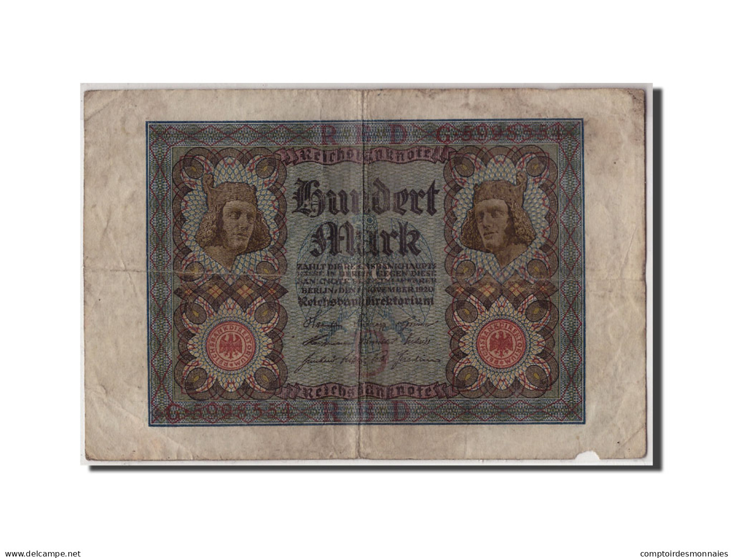 Billet, Allemagne, 100 Mark, 1920, 1920-11-01, KM:69a, B+ - 100 Mark