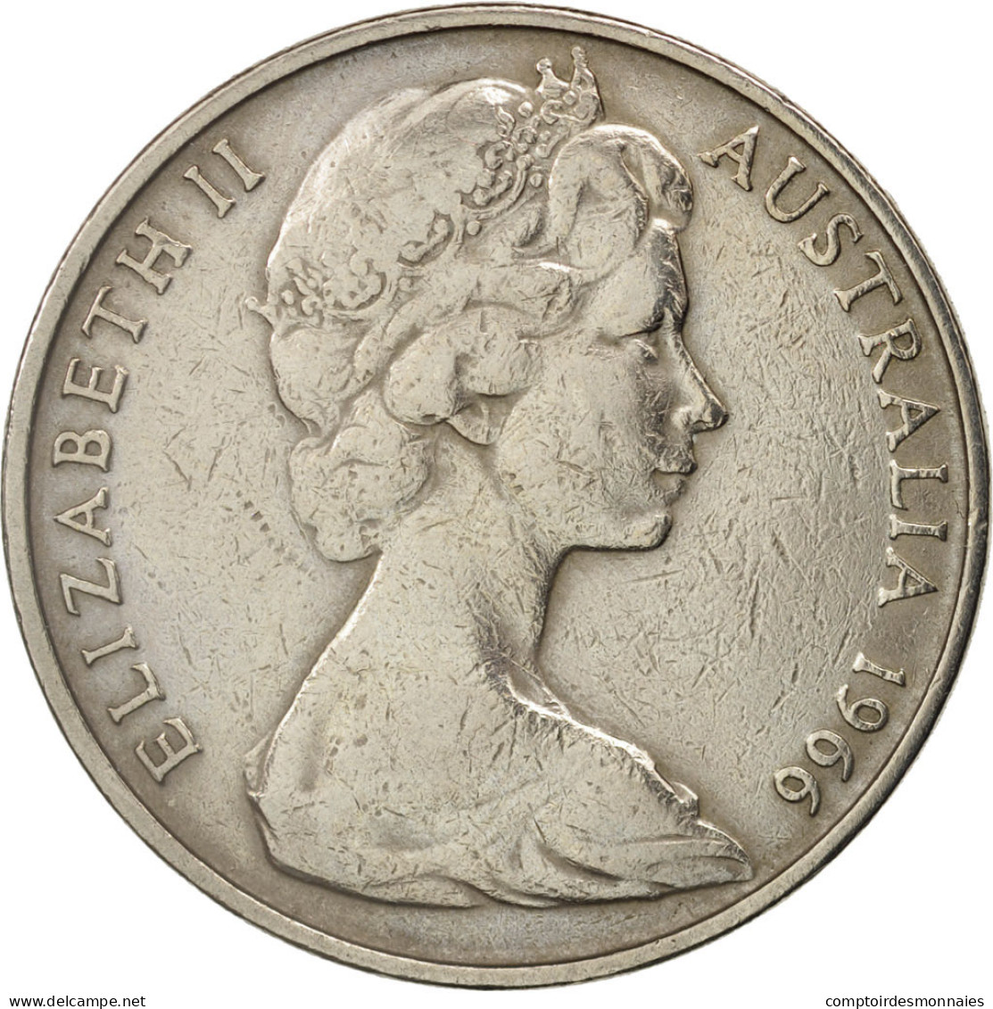 Monnaie, Australie, Elizabeth II, 20 Cents, 1966, TTB, Copper-nickel, KM:66 - 20 Cents