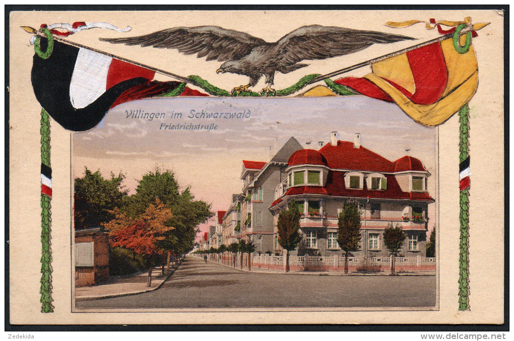 2168 - Ohne Portokosten - Alte Patriotika Litho Ansichtskarte - Villingen Friedrichstraße N. Gel Wiebelt - Jugendstil - Villingen - Schwenningen