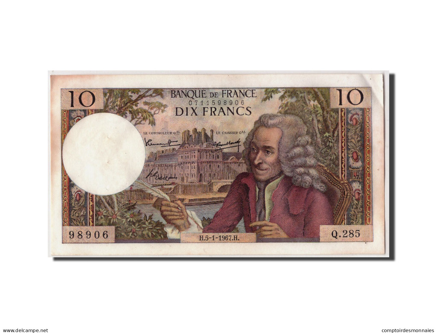 Billet, France, 10 Francs, 10 F 1963-1973 ''Voltaire'', 1967, 1967-01-05, TTB+ - 10 F 1963-1973 ''Voltaire''