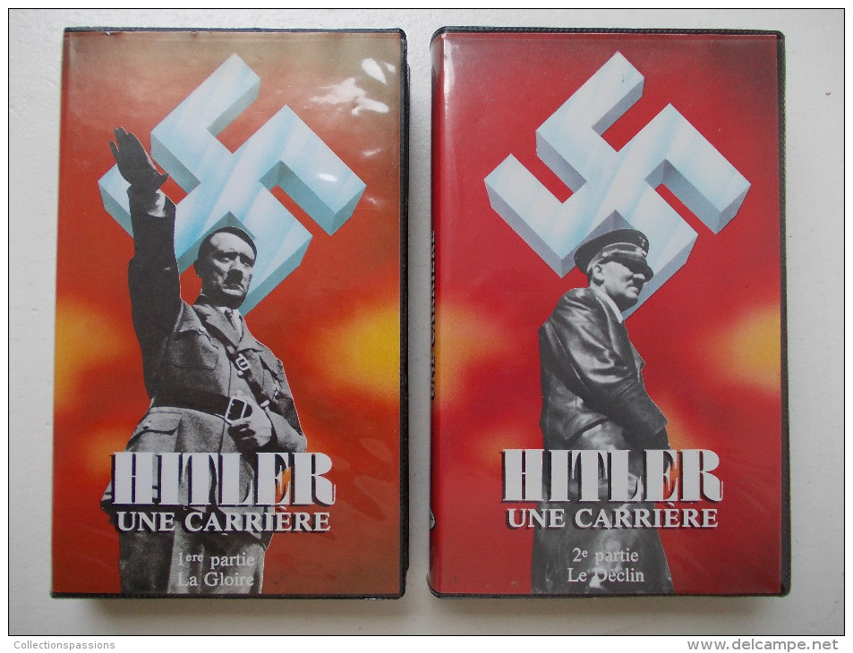 Cassette Vidéo VHS - HITLER Une Carrière - Guerre. Lot De 2 Cassettes - - Documentaires