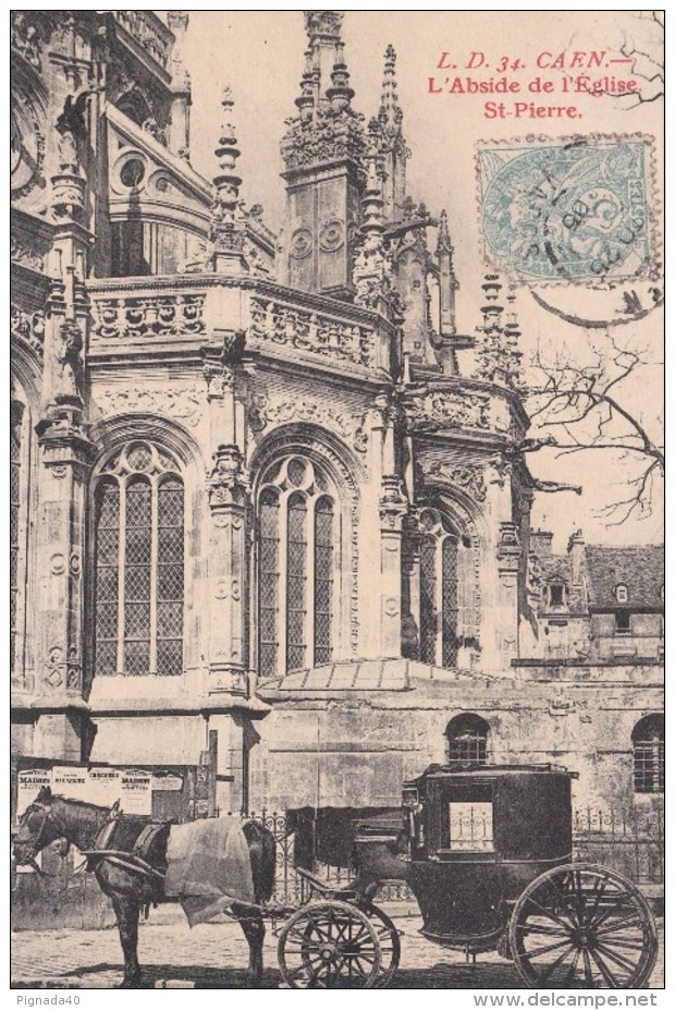 Cp , 14 , CAEN , L'Abside De L'Église Saint-Pierre - Caen