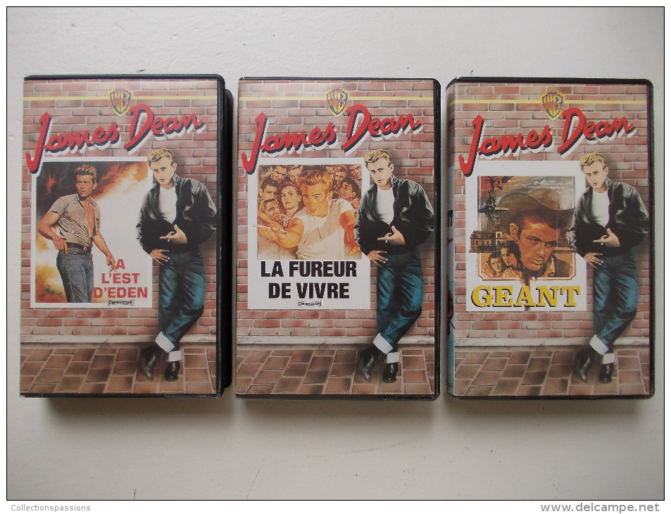 Cassette Vidéo VHS - L'intégrale De James Dean - Lot De 3 Cassettes - - Actie, Avontuur