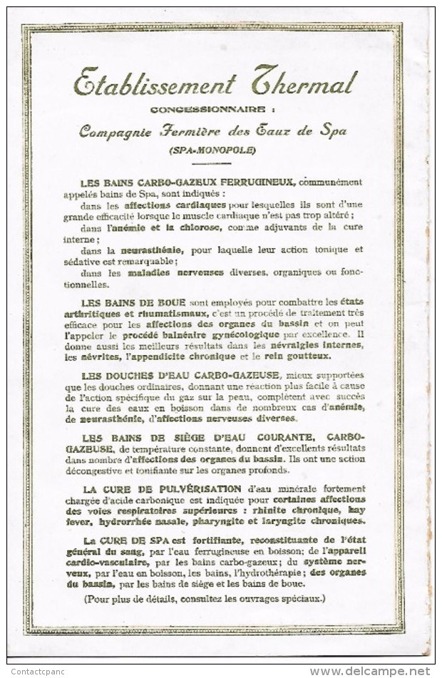 SPA  ( Belgique )  -  Programme Des Fêtes  - Saison 1913  ( Format : 14 Cm X 21 Cm  ) 4 Pages - 1900 – 1949