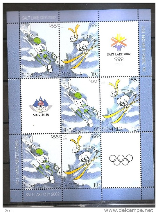 SLOVENIA 2002,OLYMPIC GAMES,MNH,SHEET - Inverno2002: Salt Lake City