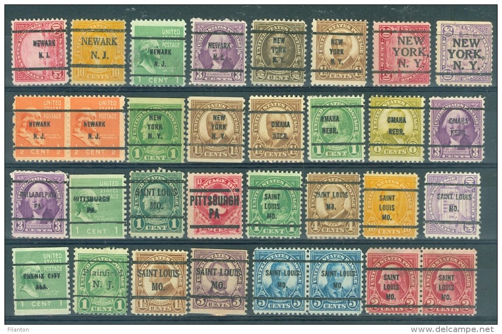 U.S.A. -  32 PRECANCELS  - Selection Nr 310 - Prematasellado