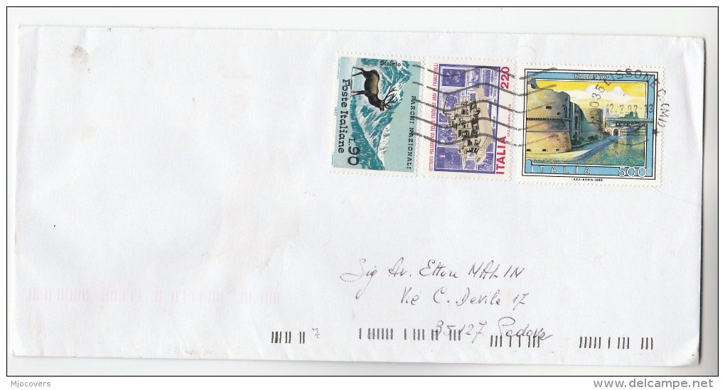 2002 ITALY COVER Stamps 500l Taranto 90l Deer 220l Stamp Printing Stamp On Stamps - 2001-10: Marcophilia