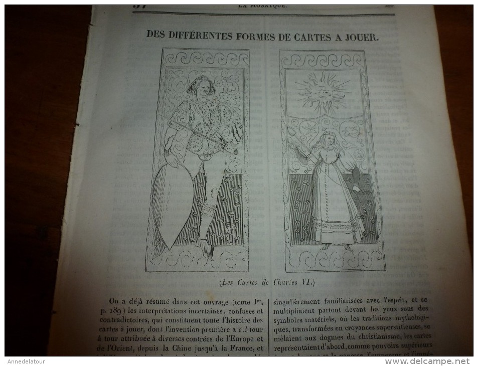 1835 LM : Les Différentes Formes De CARTES A JOUER;Le Bison;Fraternité Arabe;Louis VI;Chirurgie En 1474 Sur Un Condamné - Autres & Non Classés