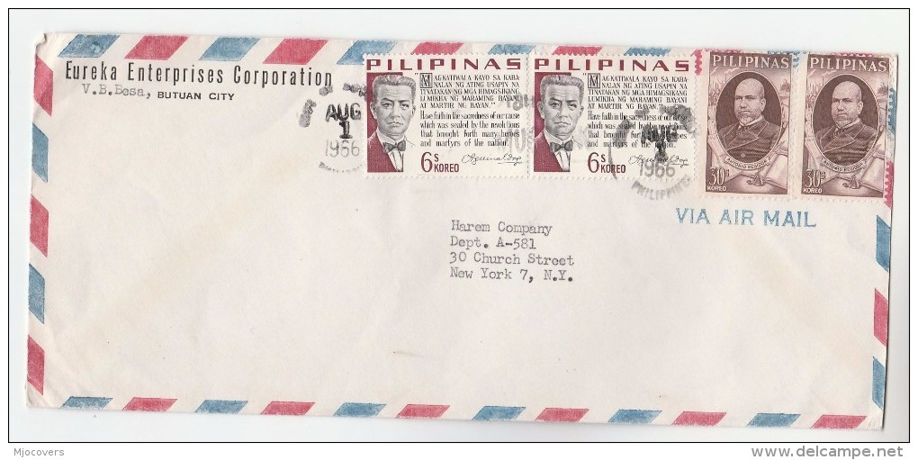 1966 Air Mail PHILIPPINES Multi Stamps COVER To USA - Philippines