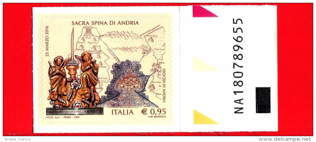 Nuovo - ITALIA - 2016 - Sacra Spina Di Andria - Reliquia Della Sacra Spina - 0,95 € - Alfanumerco - 2011-20:  Nuovi