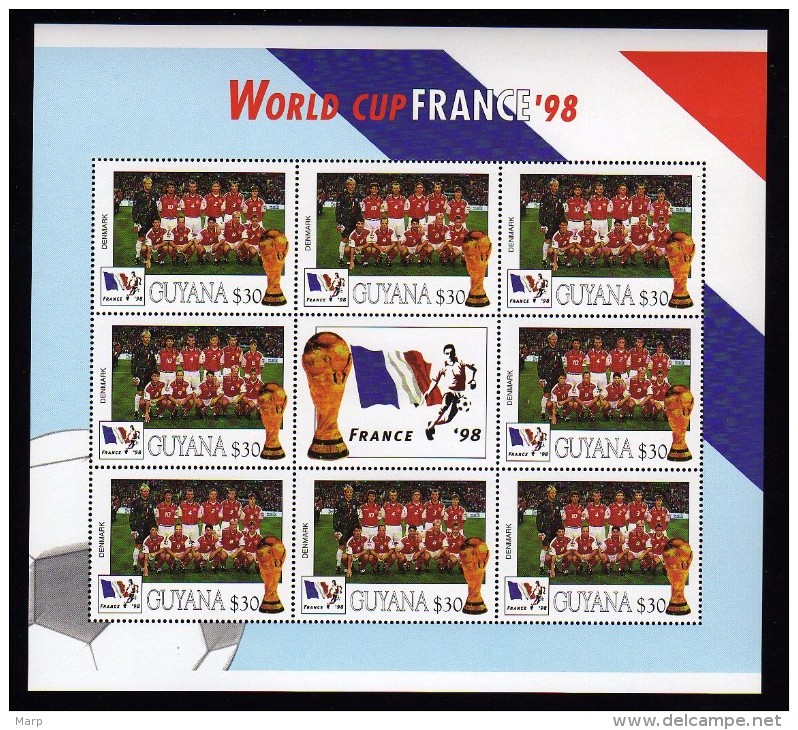 Guyana 1998 Kleinbogen/Minisheet Football/Soccer World Cop France  Mnh .Denmark - 1998 – France
