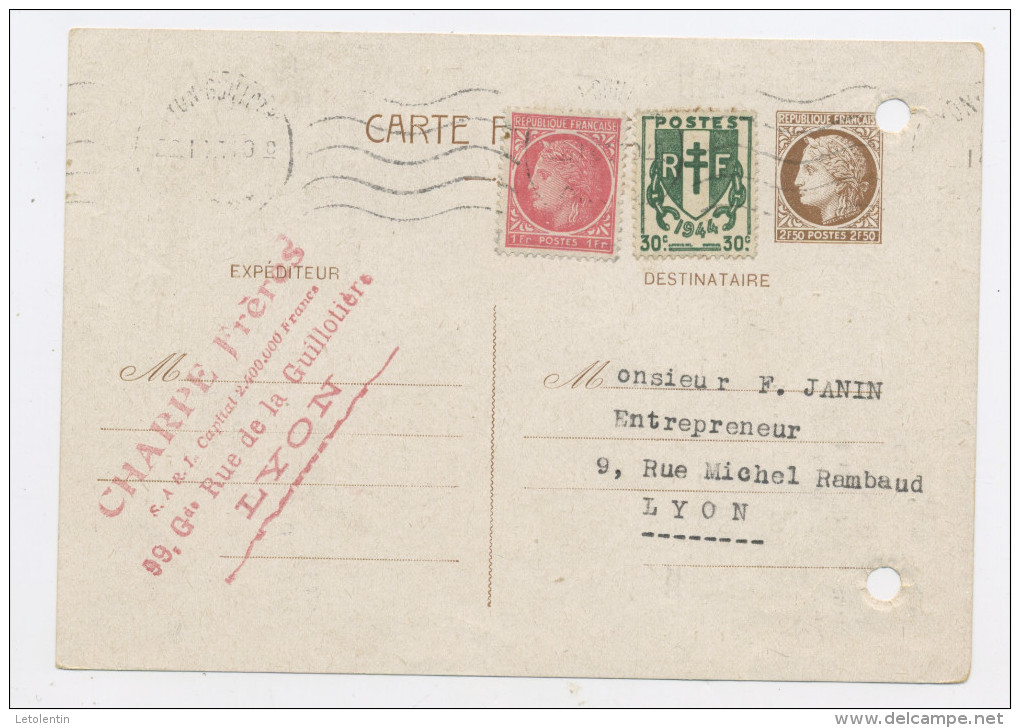 FRANCE -  ENTIER POSTAL - 2,50 CERES DE MAZELIN - N° Yvert 681-CP2 Obli AVEC COMPLEMENT - Cartes Postales Types Et TSC (avant 1995)