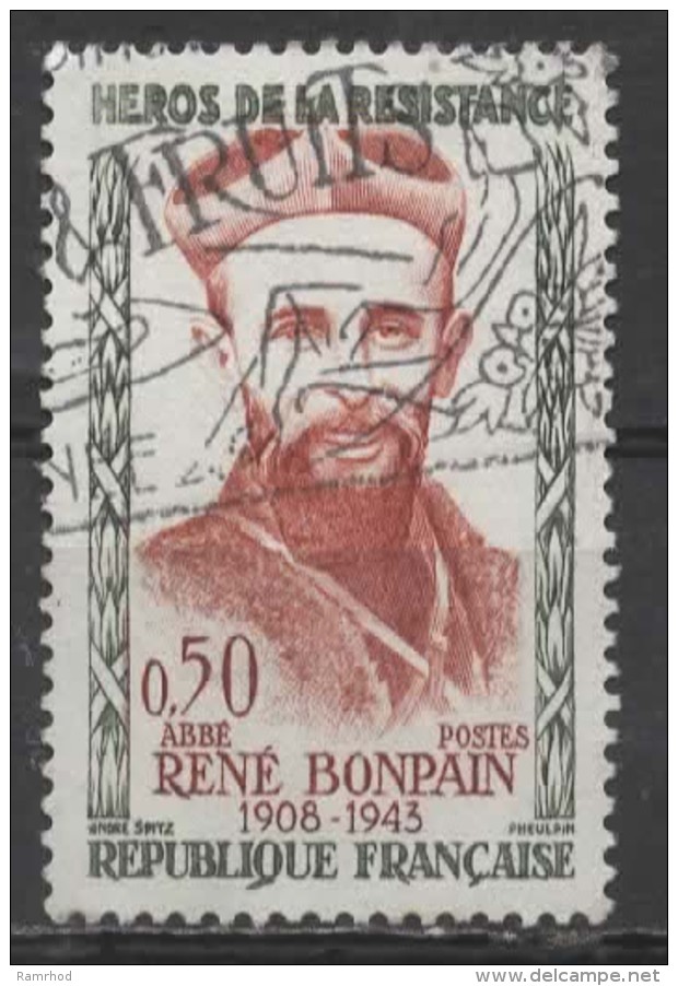 FRANCE 1960 Heroes Of The Resistance - 20c Abbe Rene Bonpain AVU - Gebraucht
