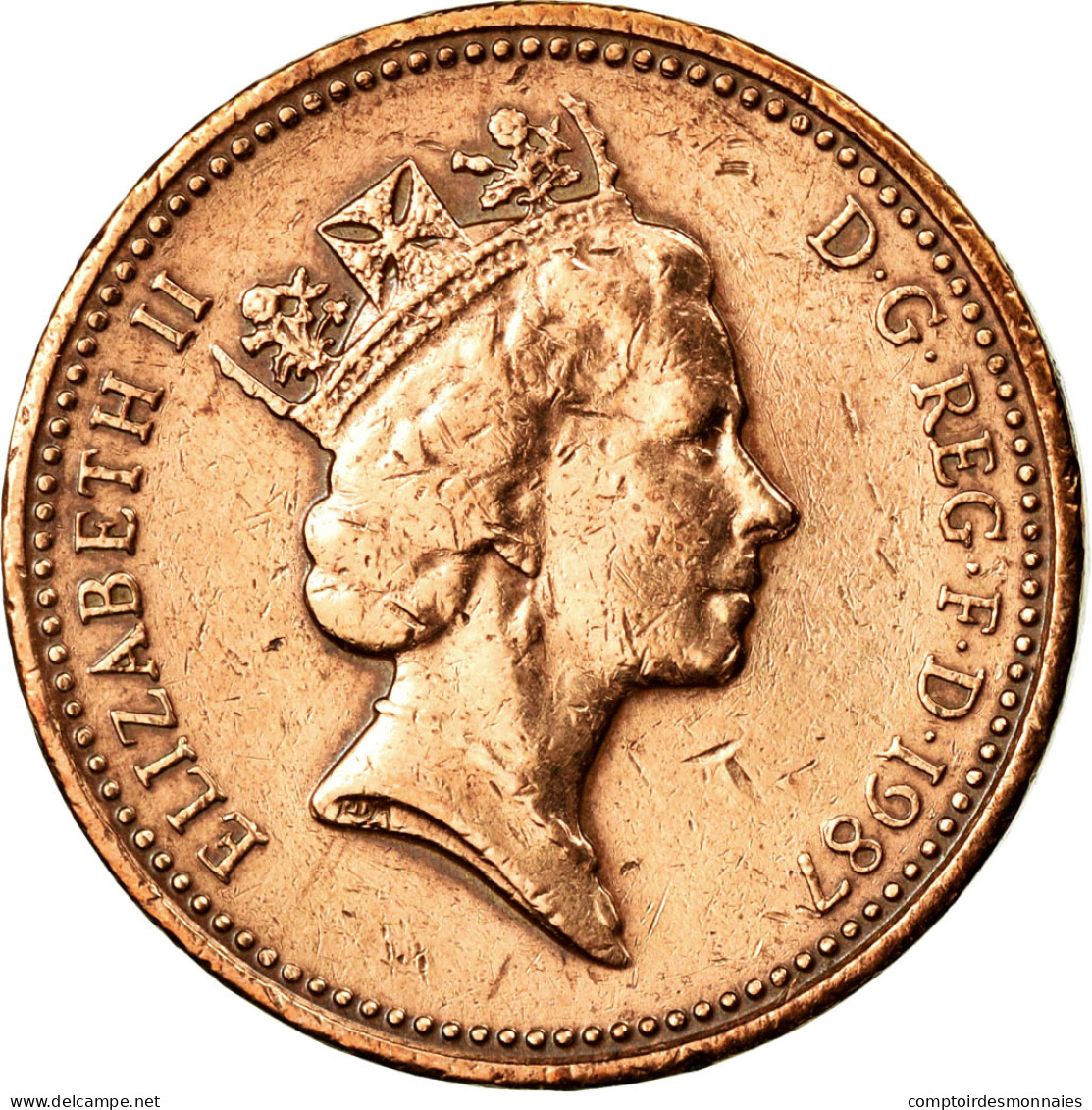 Monnaie, Grande-Bretagne, Elizabeth II, Penny, 1987, TTB, Bronze, KM:935 - 1 Penny & 1 New Penny