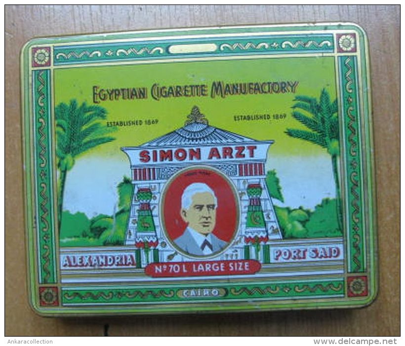 AC - EGYPTIAN CIGARETTE MANUFACTORY SIMON ARTZ CIGARETTES EMPTY TIN BOX - Boites à Tabac Vides