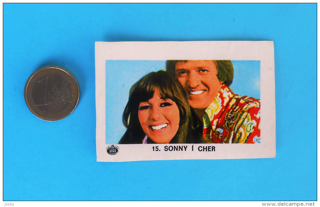 SONNY & CHER BONO - Yugoslav Vintage Collectiable Card Kras * Pop-music Musique Musik Musica - Other & Unclassified