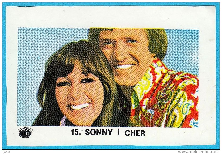 SONNY & CHER BONO - Yugoslav Vintage Collectiable Card Kras * Pop-music Musique Musik Musica - Other & Unclassified