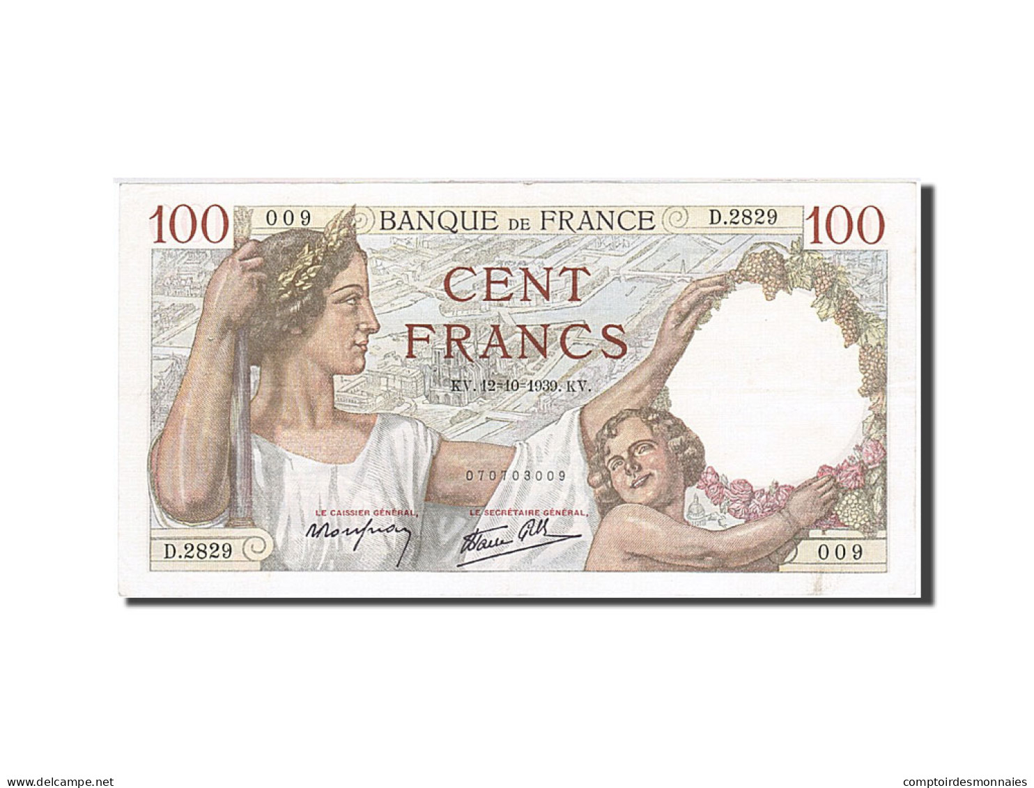 Billet, France, 100 Francs, 1939, 1939-10-12, SUP, Fayette:26.10, KM:94 - 100 F 1939-1942 ''Sully''