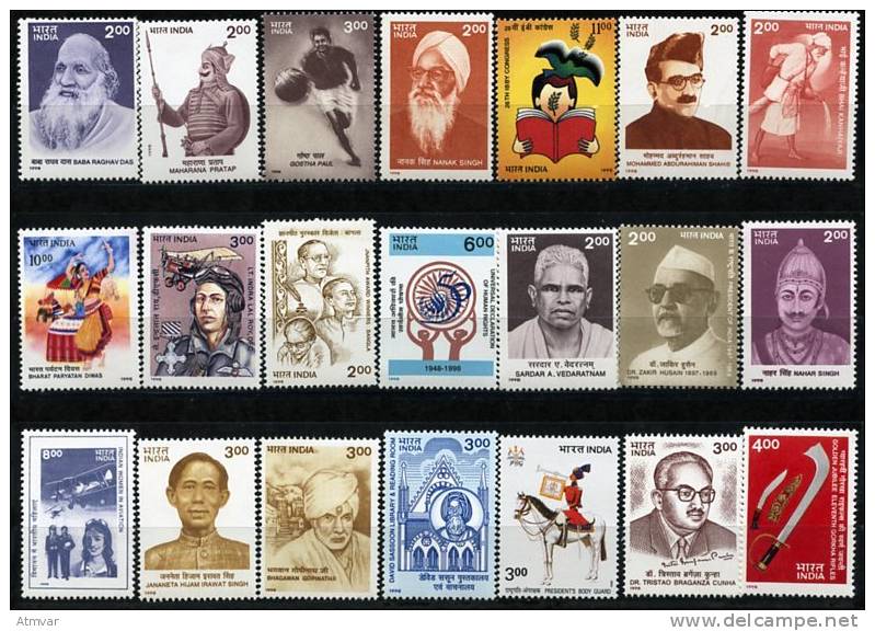 IN1072. INDIA (1998) - Year Pack Complete, Mint / Année Complet, Neuf - 1998 (3 SCANS !) - Années Complètes