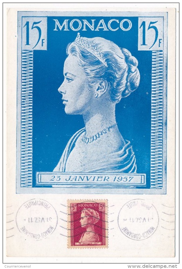 MONACO => 2 Cartes Maximum - Publicités ALGOPLASMA Ayant Voyagé - Princesse Grace - 1957 - Maximum Cards