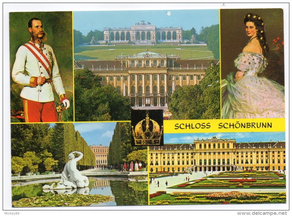Autriche--VIENNE-2006-Chateau De Schoenbrunn-Multivues-cpm N° G 122 éd GAUKELL---timbre Au Dos - Château De Schönbrunn