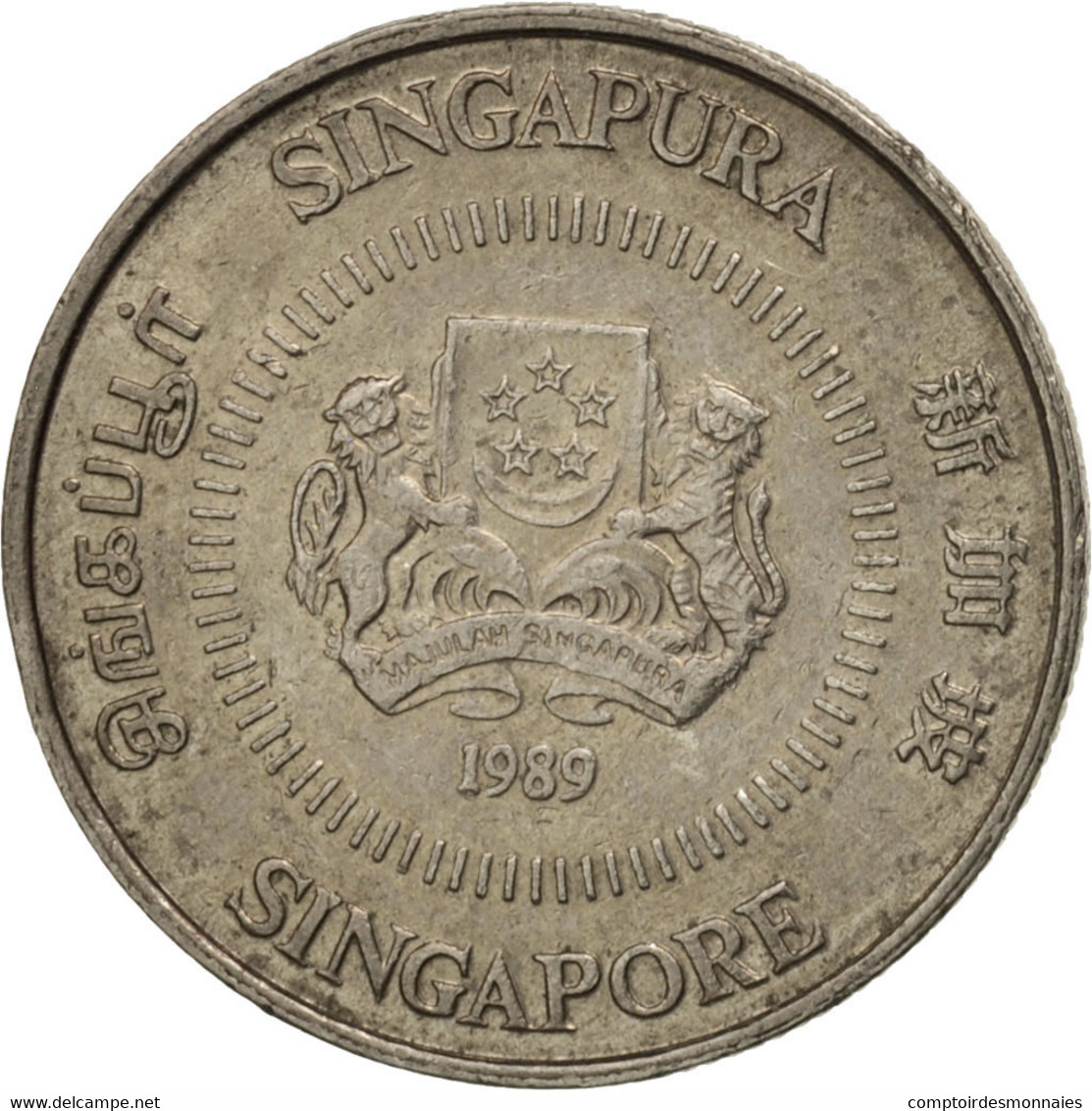 Monnaie, Singapour, 10 Cents, 1989, British Royal Mint, SUP, Copper-nickel - Singapur