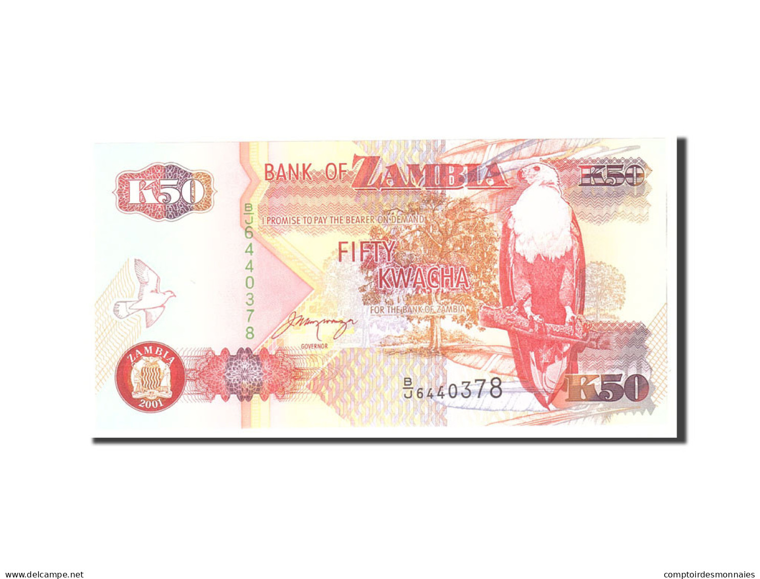 Billet, Zambie, 50 Kwacha, 2001, Undated, KM:37c, NEUF - Zambie