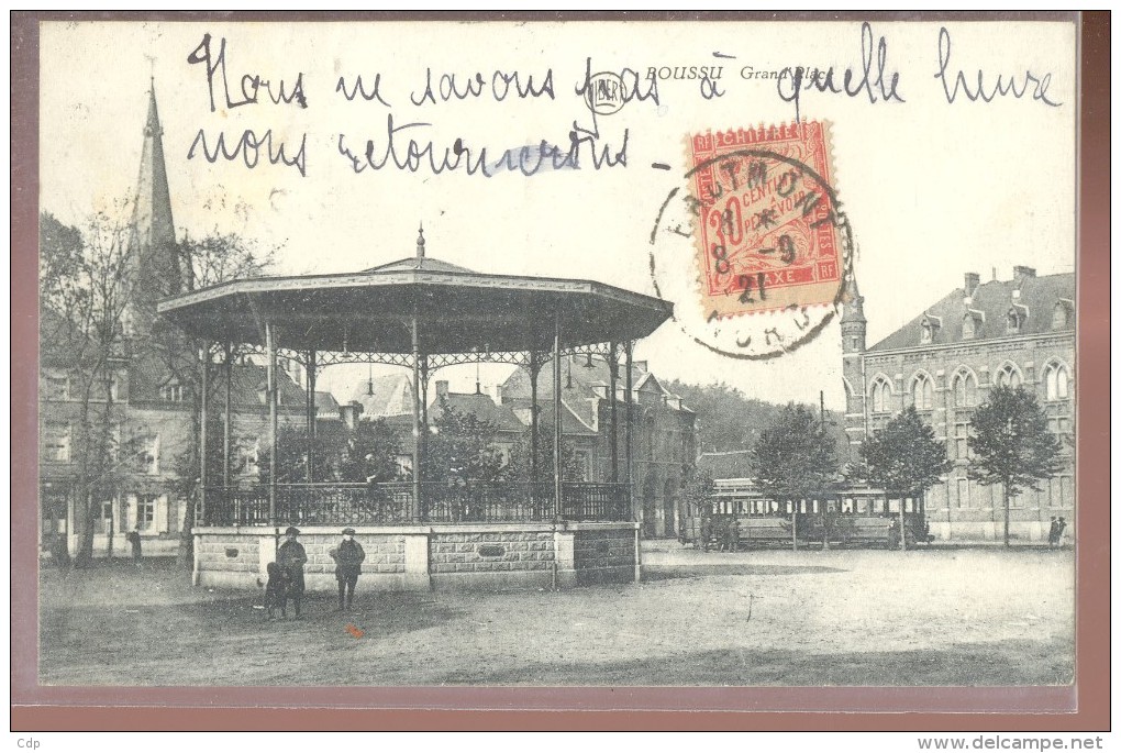 Cpa Boussu   Kiosque   1921   Tram - Boussu