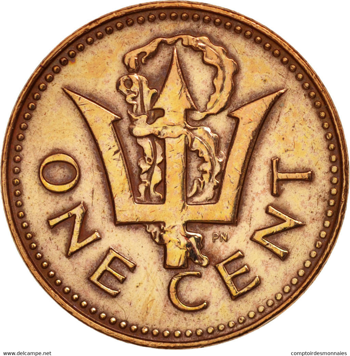 Monnaie, Barbados, Cent, 1980, Franklin Mint, TTB+, Bronze, KM:10 - Barbados