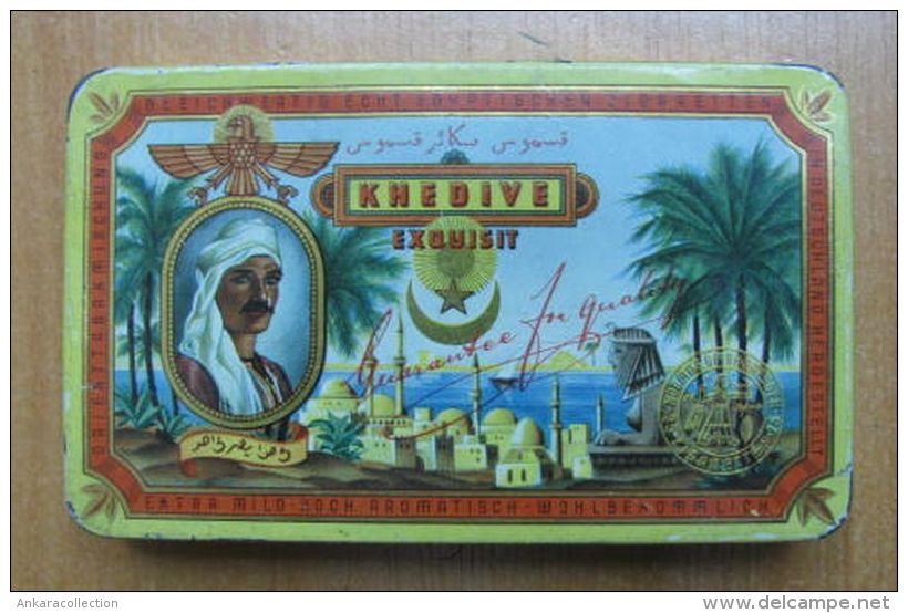 AC - EGYPTIAN CIGARETTE KHEDIVE EXQUISIT EXTRA MILD CIGARETTES EMPTY TIN BOX - Schnupftabakdosen (leer)