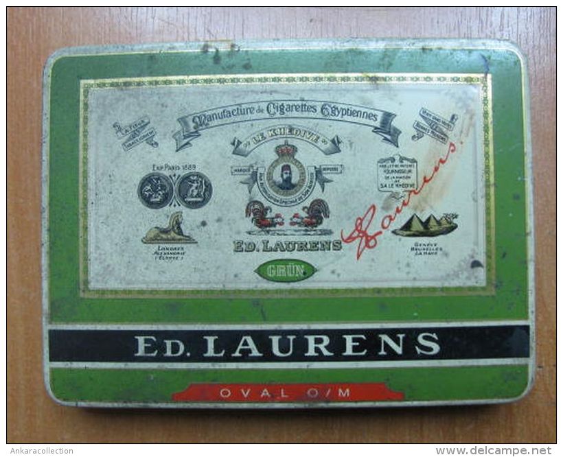 AC - EGYPTIAN CIGARETTE MANUFACTURE LE KHEDIVE ED LAURENS GRUN 50 CIGARETTES EMPTY TIN BOX - Schnupftabakdosen (leer)